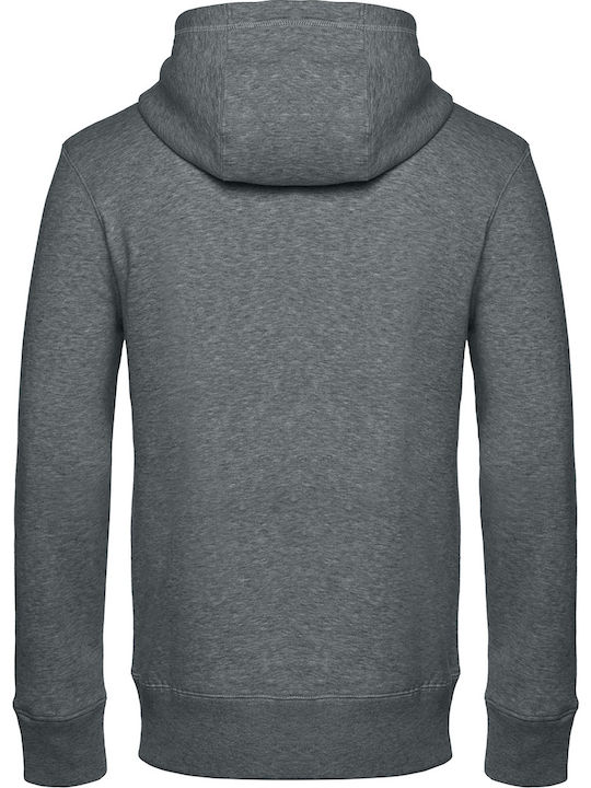 B&C King Men's Long Sleeve Promotional Sweatshirt Heather Mid Grey