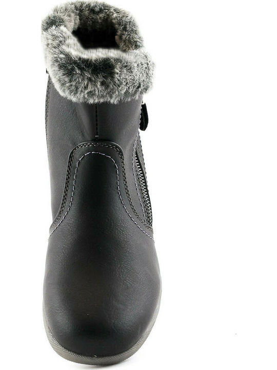 Squola Nautica Italiana Women's Ankle Boots with Fur Black