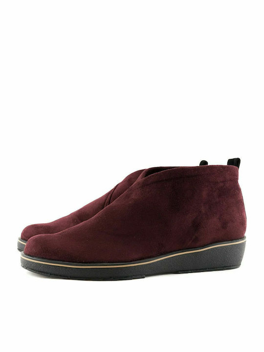 370 Suede Γυναικεία Chelsea Μποτάκια Μπορντό