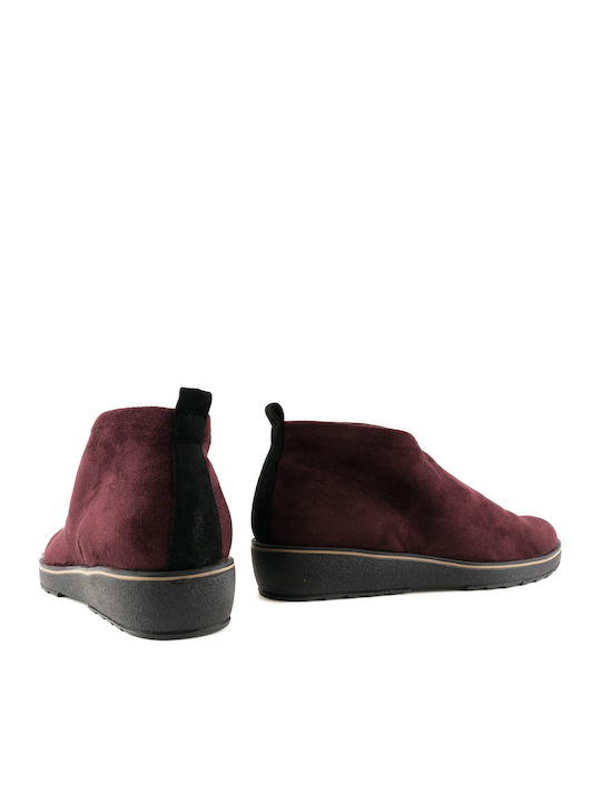 370 Suede Γυναικεία Chelsea Μποτάκια Μπορντό