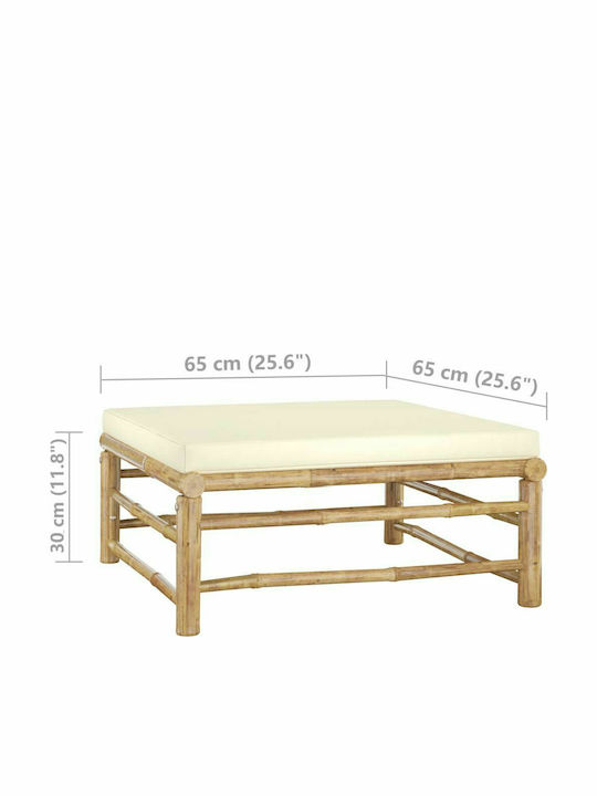 Hölzernes Gartenhocker Würfel Außenbereich mit Kissen Weiß Crem 65x65x30cm