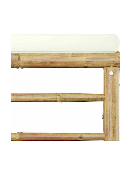 Ξύλινο Σκαμπό Λευκό Κρεμ 65x65x30cm Ξύλινο Σκαμπό Λευκό Κρεμ 65x65x30cm