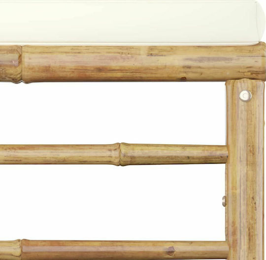 Ξύλινο Σκαμπό Λευκό Κρεμ 65x65x30cm Ξύλινο Σκαμπό Λευκό Κρεμ 65x65x30cm