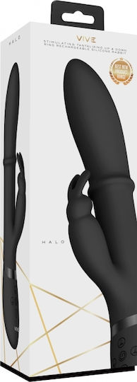 Vive Halo High End Vibrator Vibrator Kaninchen 21cm Black