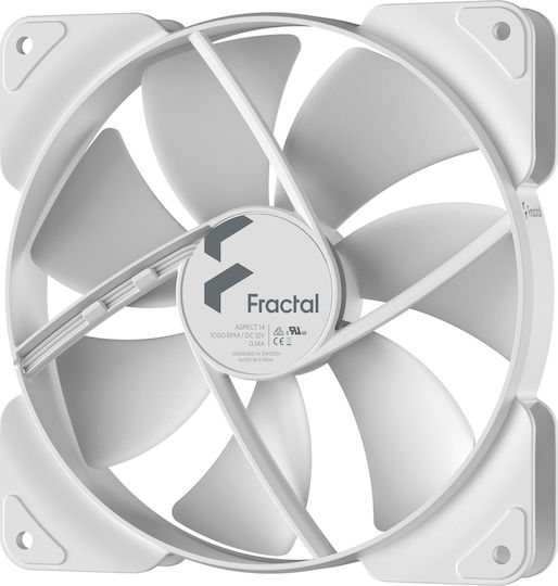 Fractal Design Aspect 14 Case Fan 140mm (1000rpm / 41cfm) Χωρίς Led Φωτισμό και Σύνδεση 3-Pin Λευκό