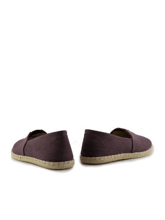 433-3922 Leder Herren Espadrilles in Burgundisch Farbe