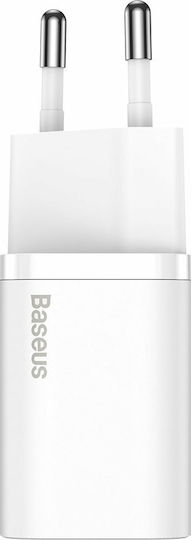 Baseus Charger Without Cable with USB-C Port 30W Power Delivery Whites (Super Si)