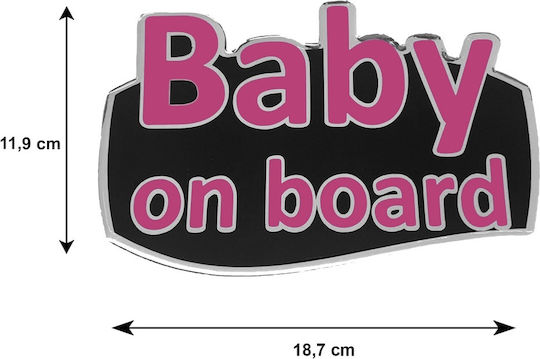 Race Axion Baby on Board Sign with Sticker Pink ΑΥΤ.BABY/5-RXCCA