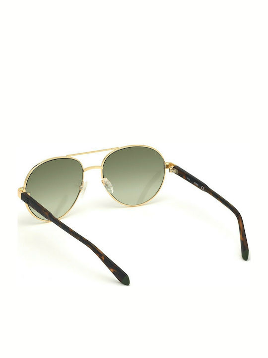 Guess Men's Sunglasses with Gold Metal Frame and Green Gradient Lens GU6951 32P