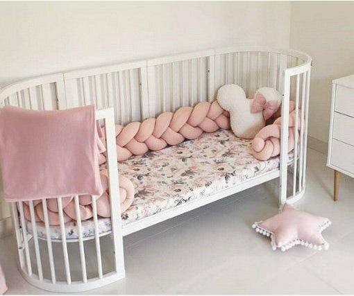 IngVart Cabrio Babybett Smart Oval Weiß mit Räder
