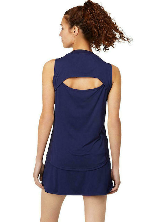 ASICS Court Graphic Women's Athletic Blouse Sleeveless Navy Blue