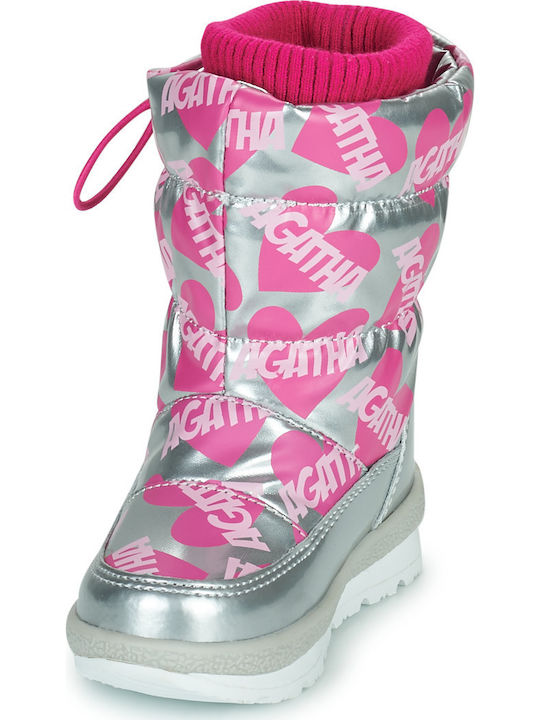 Anatomical Kids Snow Boots with Zipper Silver