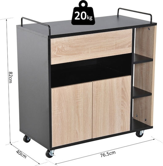Boden Küchenschrank Schwarz 76.5x40x82cm