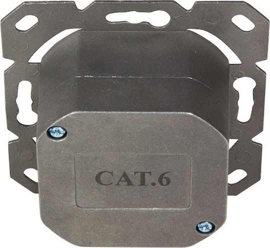 LogiLink Διπλή Πρίζα Δικτύου RJ45 με Πλαίσιο Τύπου Cat6 σε Λευκό Χρώμα NP0023