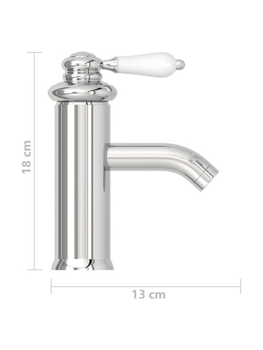 vidaXL Mixing Sink Faucet Retro Silver