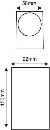 Aca SL8111 Wall-Mounted Outdoor Spot GU10 IP65 5.8x15cm Dark Grey