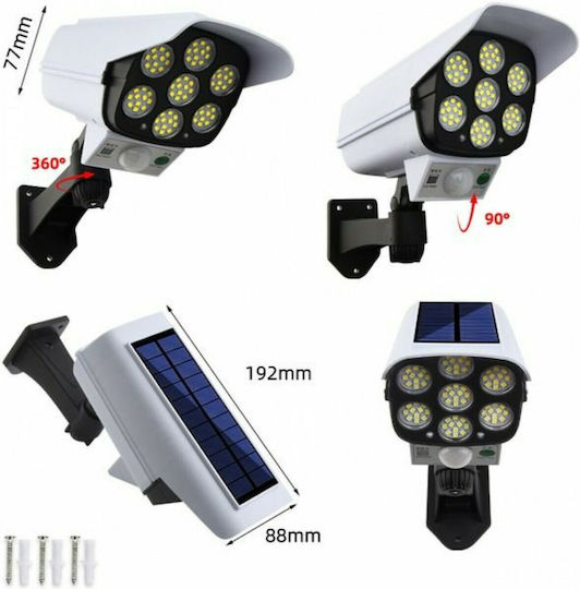 Pals Solar Dummy Surveillance Bullet Camera with LED Lighting White