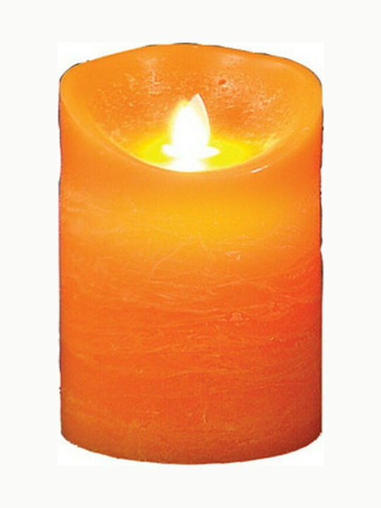 Lianos Christmas Orange Battery Candle 15x8cm