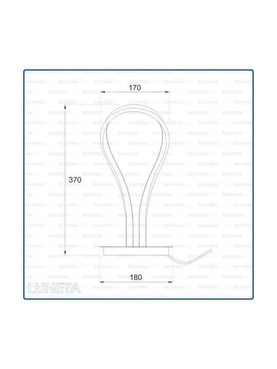 Ravenna Luneta Tisch Dekorative Lampe LED Gray