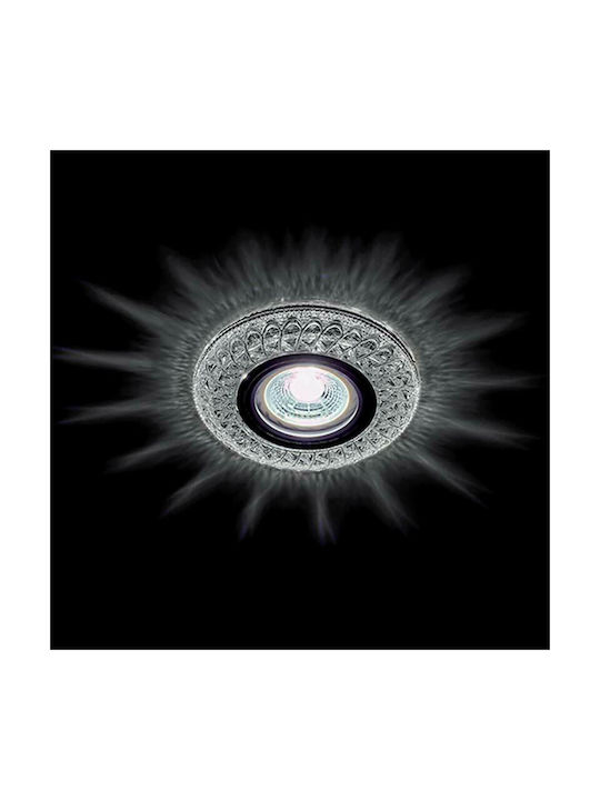 Elmark Round Glass Frame for Spot Built-in LED and Natural White Light MR16 3W Transparent 10x10cm.