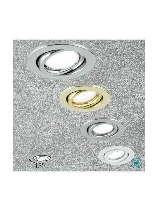 Fan Europe MATRIX-LEDM1 Rund Metallisch Einbau Spot mit Fassung GU10 Silber 10.5x10.5cm. 1Stück