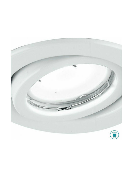 Fan Europe Matrix-LEDM1 BCO Rund Metallisch Einbau Spot mit Fassung GU10 Weiß 10.5x10.5cm. 1Stück