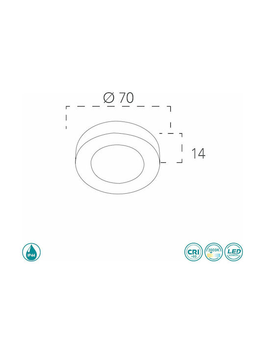 Fan Europe Zenit-5W BCO Round Metallic Recessed Spot with Integrated LED and Warm White Light White 2.5x2.5cm. 1pcs