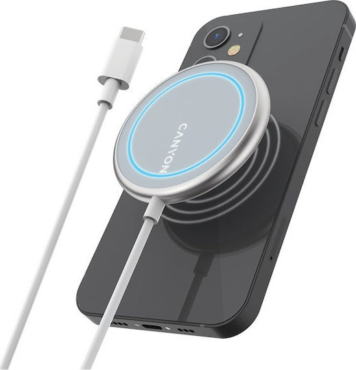 Canyon Φορτιστής Magsafe 15W Ασημί (CNS-WCS100)