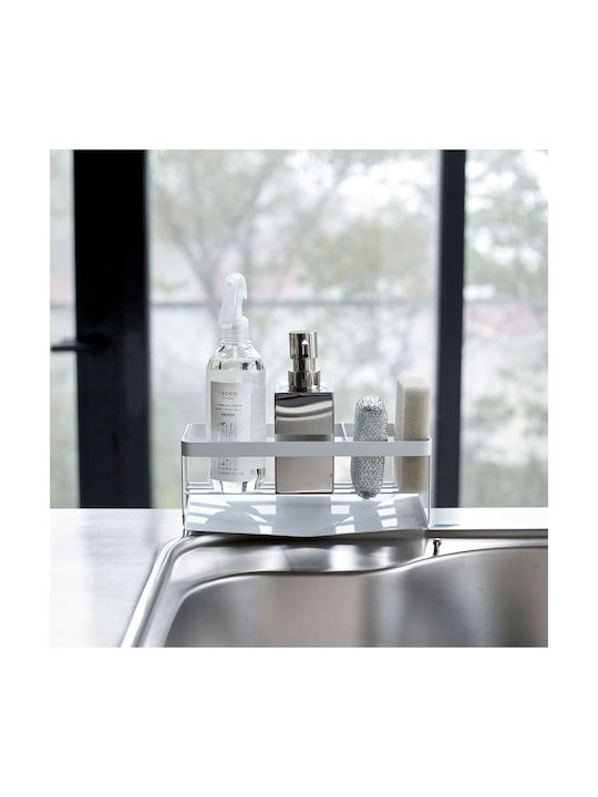 Yamazaki Kitchen Sink Organizer Metallic White 45x24x9.5cm