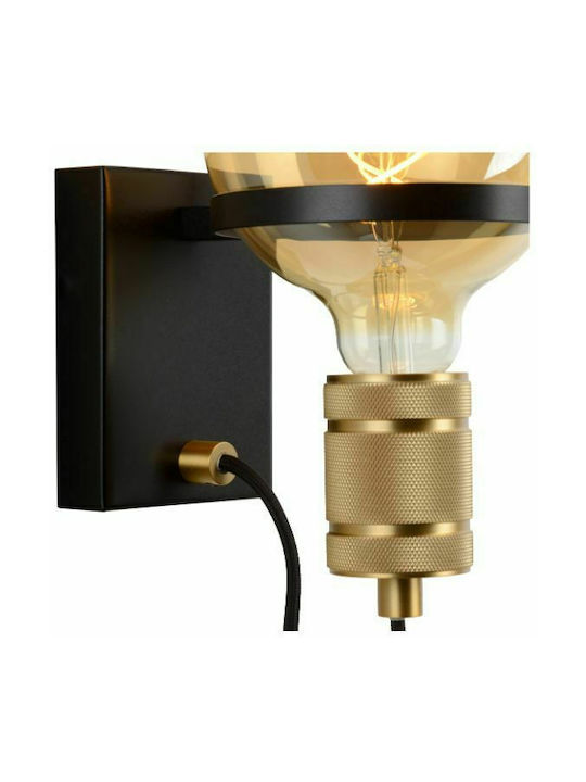 Lucide Lightning Ottelien Modern Lamp Wall with Socket E27 Black 17.7cm