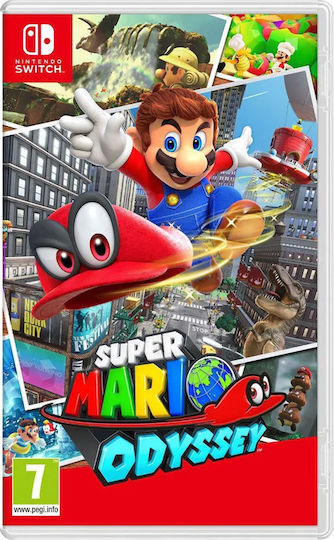 Nintendo Switch 32GB (2019 Edition) Red/Blue & Super Mario Odyssey