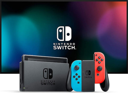 Nintendo Switch 32GB (2019 Edition) Red/Blue & Super Mario Odyssey