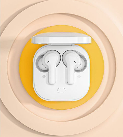QCY T13 In-ear Bluetooth Handsfree Ακουστικά με Αντοχή στον Ιδρώτα και Θήκη Φόρτισης Λευκά