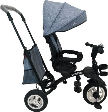 Joyful Kids Rubber Tires Convertible with Parental Handle for 9 Months Blue