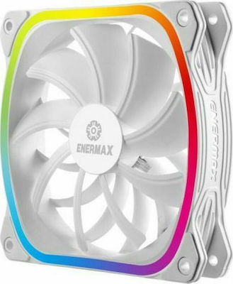 Enermax SquA RGB Ventilator Carcasă 120mm cu Conexiune 4-Pin PWM 3buc Alb