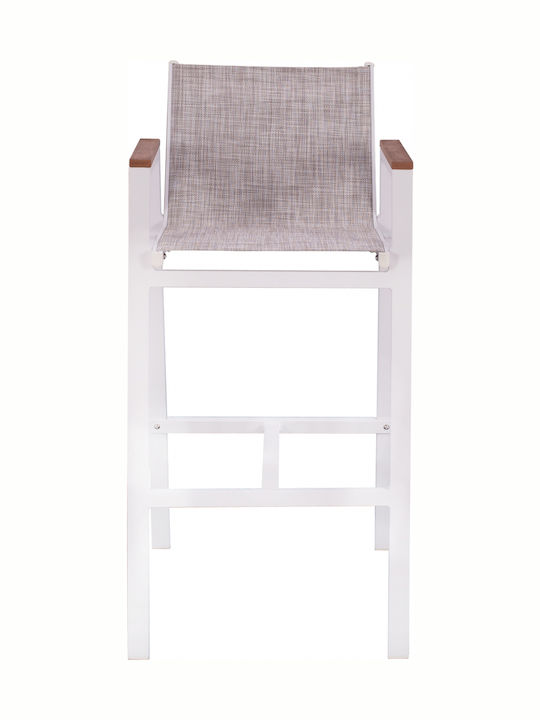 Σκαμπό Μπαρ από Αλουμίνιο Λευκό 52x58x108cm Σκαμπό Μπαρ από Αλουμίνιο Λευκό 52x58x108cm