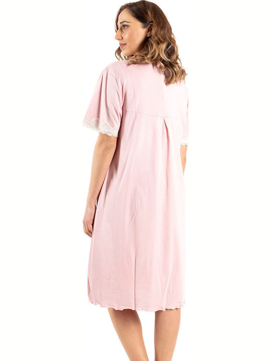 Rachel Women's Summer Cotton Pajama Robe Pink