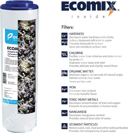 Ecosoft Upper and Lower Counter Water Filter Replacement from Activated Carbon 10" Ecomix D531 1pcs