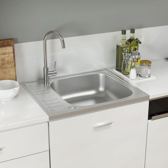 vidaXL Ένθετος Νεροχύτης Inox Μ50xΠ60cm Ασημί
