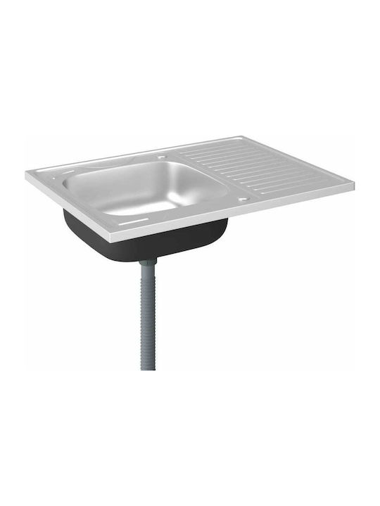 vidaXL Ένθετος Νεροχύτης Inox Μ80xΠ60cm Ασημί