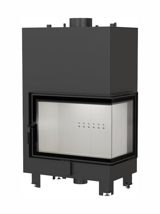 Kratki MBA PW 17 P BS W Ενεργειακό Τζάκι Ξύλου Καλοριφέρ 17kW Δεξιά Γωνία με Ανοιγόμενη Πόρτα Κλειστού Δοχείου Black