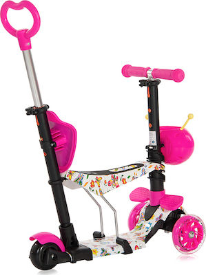 Lorelli Kids Scooter Foldable Smart Plus 2021 3-Wheel with Seat for 3+ Years Pink