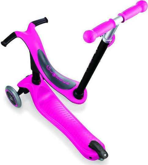 Globber Kids Scooter Go-Up Sporty 3-Wheel with Seat for 3+ Years Pink