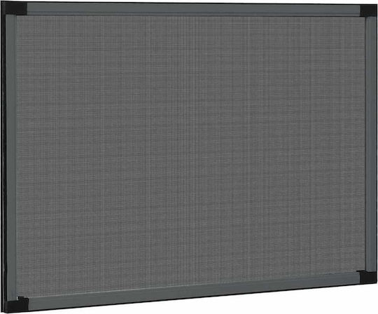 vidaXL Mosquito Net Window Sliding Fiberglass Black with Frame 50x143cm