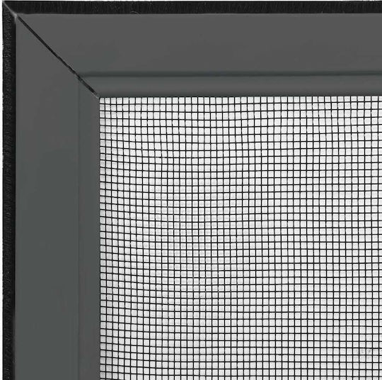 vidaXL Mosquito Net Window Sliding Fiberglass Black with Frame 50x143cm