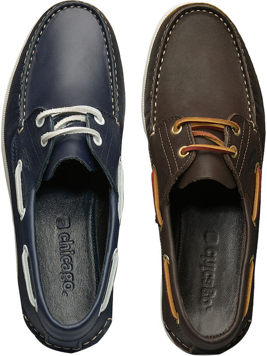 820 Δερμάτινα Ανδρικά Boat Shoes σε Ταμπά Χρώμα