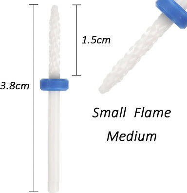 Blue Small Flame 3/32 Nail Drill Ceramic Bit with Needle Head Blue