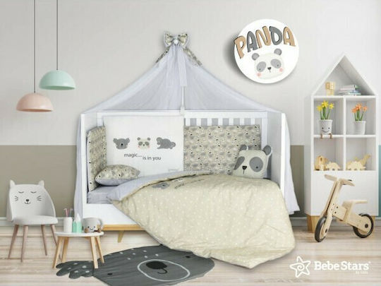 Bebe Stars Σετ Κούνιας Panda Γκρι 9τμχ