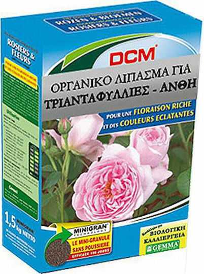 DCM Βιολογικό Κοκκώδες Λίπασμα Αζώτου, Φωσφόρου, Καλίου (6-4-10) για Τριανταφυλλιές, Ανθοφόρα Φυτά 1.5kg
