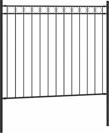 vidaXL Metallzäune in Schwarz Farbe 80cm x 1.7m